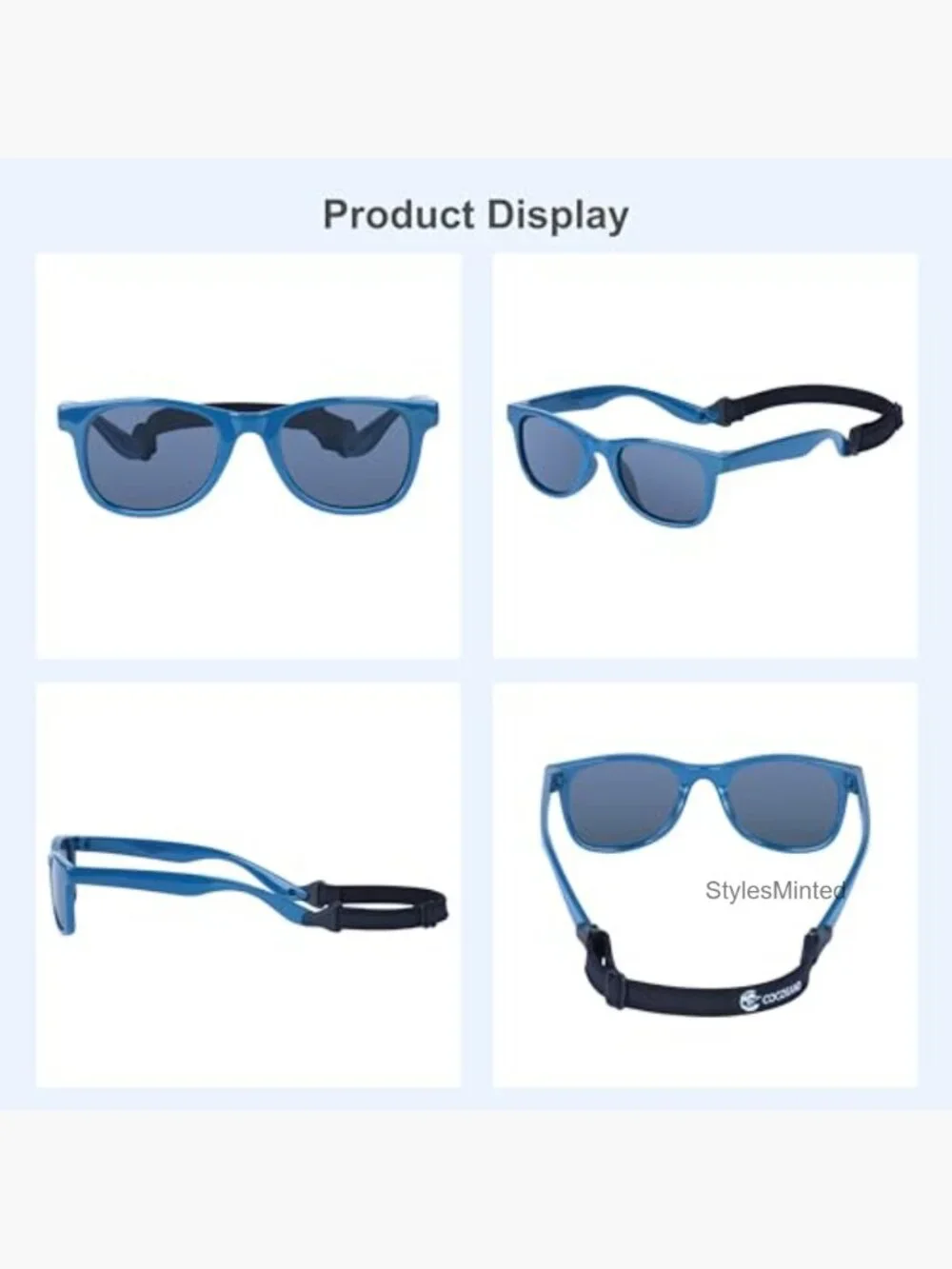 Kids Polarized Sunglasses with Strap Flexible TPE Frame Ages 2-6